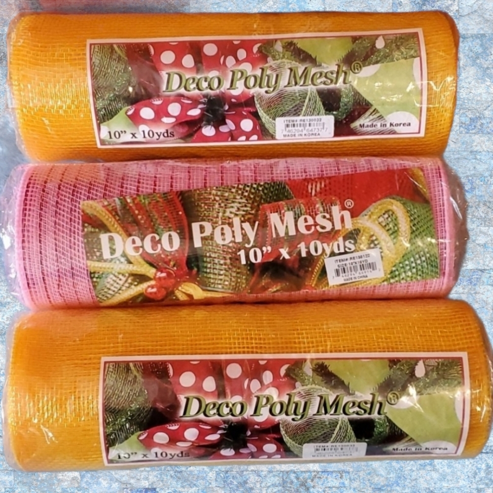 Deco Poly Mesh Lot of 3 still wrapped in plastic